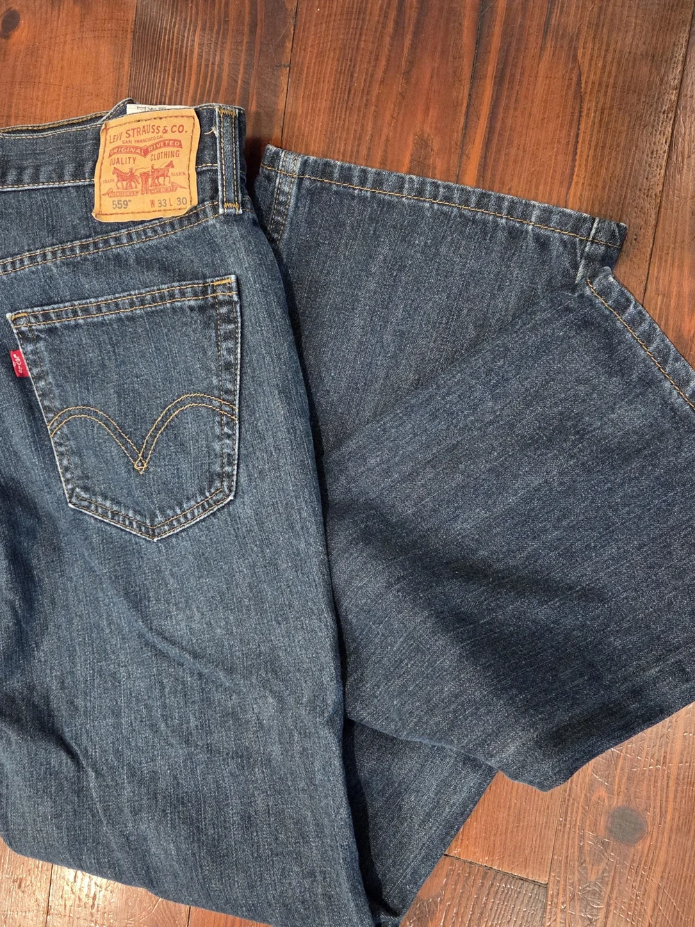 Levi's Men's Straight Jeans in Dark Blue Denim